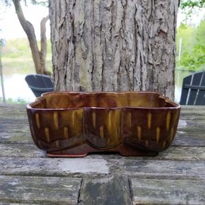 Vintage UPCO USA Brown Ceramic Planter